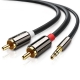 Аудіокабель UGREEN AV116 3.5mm Male to 2RCA Male, PVC, 5m Black