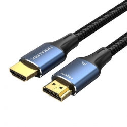 Кабель Vention Cotton Braided HDMI-A Male to Male HD v2.1 Cable 8K 2M Blue Aluminum Alloy Type (ALGLH)