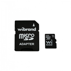 Карта пам'яті microSDXC (UHS-1 U3) Wibrand 64Gb class 10 (adapter SD)