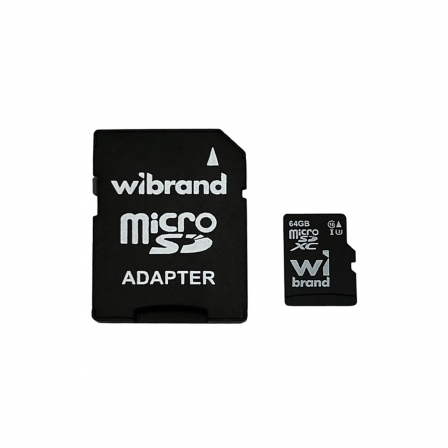 Карта пам'яті microSDXC (UHS-1 U3) Wibrand 64Gb class 10 (adapter SD)