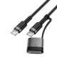 Кабель ACEFAST C22-05 USB-C to USB-C / magnetic aluminum alloy charging data cable Black