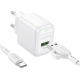 Мережевий зарядний пристрій BOROFONE BAS42A Potential single-port QC3.0 charger set(Type-C) 18W White