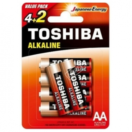 Батарейка Toshiba LR6 Red Alkaline (6шт)