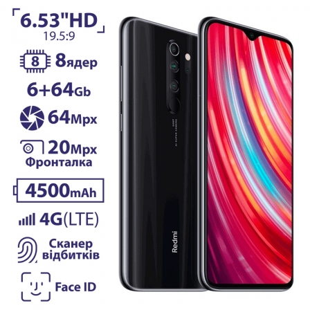 

Xiaomi Redmi Note 8 Pro 6/64GB Mineral Grey EU, Серый