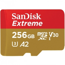 Карта пам'яті microSDXC (UHS-1 U3) SanDisk Extreme A2 256Gb class 10 V30 (R190MB/s,W130MB/s) (adapter SD)