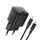 Мережевий зарядний пристрій ACEFAST A118 PD30W mini GaN USB-C fast charger Black