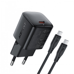 Мережевий зарядний пристрій ACEFAST A118 PD30W mini GaN USB-C fast charger Black
