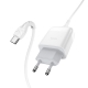Мережевий зарядний пристрій з кабелем HOCO C72Q Glorious single port QC3.0 charger set(Type-C) 18W White