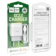 Мережевий зарядний пристрій з кабелем HOCO C72Q Glorious single port QC3.0 charger set(Type-C) 18W White