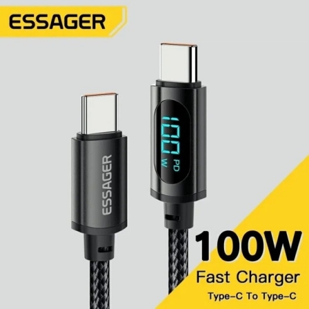 Кабель Essager USB – Type-C PD 100W (20V/5A) LED Black (692807241016)