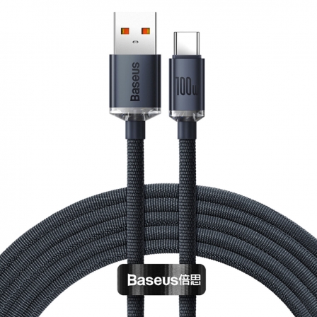 Кабель Baseus Crystal Shine Series Fast Charging Data Cable USB to Type-C 100W 2m Black
