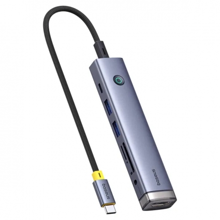 USB-хаб Baseus UltraJoy Series 7-Port HUB AIR Space Grey (Type-C to HDMI4K@60Hz*1+USB3.0*2+PD*1+SD/TF3.0*1+3.5mm*1)
