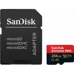 Карта пам'яті microSDXC (UHS-1 U3) SanDisk Extreme Pro A2 256Gb class 10 V30 (R200MB/s,W140MB/s) (adapter)
