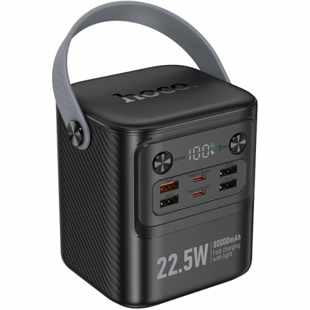 Зовнішній акумулятор (павербанк) Hoco J152 80000mAh Black