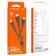 Кабель BOROFONE BX71 USB to iP+Type-C+Micro 2A, 1m, PVC, PVC connectors, Black