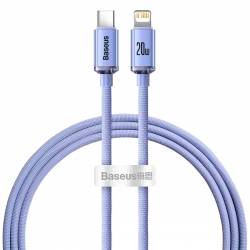 Кабель Baseus Crystal Shine Series Fast Charging Data Cable Type-C to iP 20W 1.2m Purple