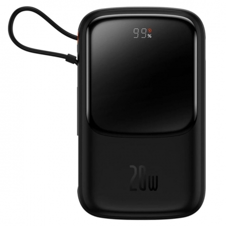 Зовнішній акумулятор Baseus Qpow Pro Digital Display Fast Charge 10000mAh 20W (Type-C cable) Black