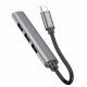 USB-хаб HOCO HB26 4 in 1 adapter(Type-C to USB3.0+USB2.0*3) Metal Gray