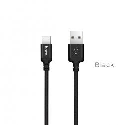 Кабель HOCO X14 USB to Type-C 3A, 1m, nylon, aluminum connectors, Black