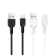 Кабель HOCO X13 USB to Type-C 3A, 1m, PVC, PVC connectors, White