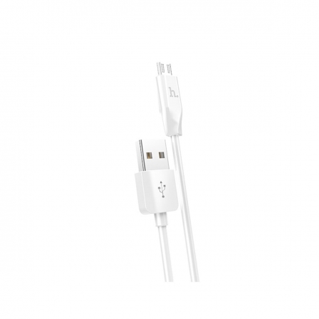 Кабель HOCO X1 USB to Micro  2.4A, 1m, PVC, PVC connectors, White