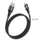 Кабель HOCO X50 USB to iP 2.4A, 1m, nylon, aluminum connectors, Black