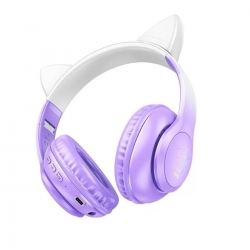 Бездротові накладні навушники HOCO W42 Cat ears BT headphones Purple Grape
