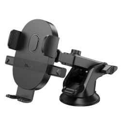 Автотримач для телефона HOCO H19 Mighty one-button car holder(center console) Black