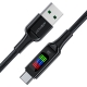Кабель ACEFAST C7-04 USB to Type-C 3A, 1.2m, nylon, zinc connectors, LED, Black