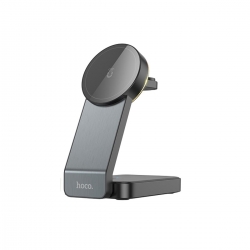 Бездротовий мультизарядний пристрій HOCO CQ3 Motorcycle folding 3-in-1 magnetic wireless fast charger Black