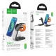 Бездротовий мультизарядний пристрій HOCO CQ3 Motorcycle folding 3-in-1 magnetic wireless fast charger Black