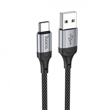Кабель HOCO X102 USB to Type-C 3A, 1m, nylon, aluminum connectors, Black