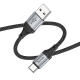 Кабель HOCO X102 USB to Type-C 3A, 1m, nylon, aluminum connectors, Black