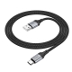 Кабель HOCO X102 USB to Type-C 3A, 1m, nylon, aluminum connectors, Black