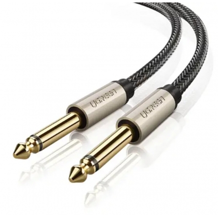 Аудіокабель UGREEN AV128 6.5mm  Male to Male Audio Cable Gray 2m(UGR-10638)