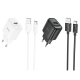 Мережевий зарядний пристрій з кабелем HOCO C140A Smart single port QC3.0 charger set(Type-C)(EU) Black