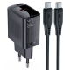 Мережевий зарядний пристрій з кабелем ACEFAST A82 PD20W GaN single USB-C charger set (P5) (EU) Black