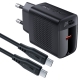 Мережевий зарядний пристрій з кабелем ACEFAST A82 PD20W GaN single USB-C charger set (P5) (EU) Black