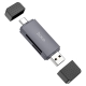 Кардрідер HOCO HB45 Spirit 2-in-1 USB/Type-C 2.0 card reader Metal Gray