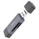 Кардрідер HOCO HB45 Spirit 2-in-1 USB/Type-C 2.0 card reader Metal Gray