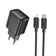 Мережевий зарядний пристрій HOCO CS24A Puerto single-port PD25W charger set (C to iP)(EU) Black