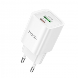 Мережевий зарядний пристрій HOCO C149A Charm PD30W+QC3.0 charger (EU) White