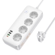 Мережевий подовжувач HOCO AC22 Sunlight 4-bit (PD30W/1C3A) desktop socket (EU/GER) (1.5 m) White