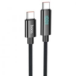 Кабель HOCO U125 Benefit 100W charging data cable with display Type-C to Type-C Black