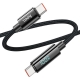 Кабель HOCO U125 Benefit 100W charging data cable with display Type-C to Type-C Black