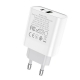 Мережевий зарядний пристрій HOCO C80A Rapido PD20W+QC3.0 charger(EU) White