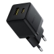 Мережевий зарядний пристрій з кабелем Baseus Palm Fast Charger C+U 30W EU Cluster Black (with Baseus Mini White Cable USB-C to U