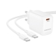 Мережевий зарядний пристрій з кабелем BOROFONE BN26 Fuente single-port PD20W charger set (C to C) (EU) White