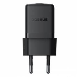 Мережевий зарядний пристрій Baseus Palm Fast Charger 1C 20W EU Cluster Black (with Baseus Mini White Cable USB-C to USB-C 60W (2