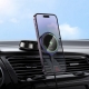 Автотримач для телефона з БЗП HOCO HW33 Metal ring magnetic wireless fast charging car holder (center console) Metal Grey